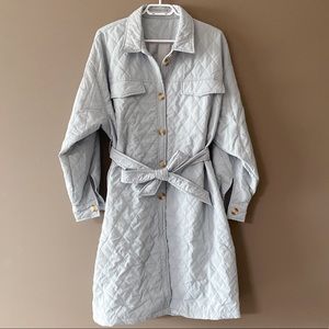 Brand new sky blue long shacket M/L